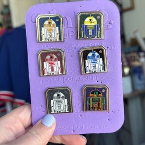 Disney Parks 2024 Hidden Disney Star Wars Droid Pins— Full 6 Pin Set w/ Chaser